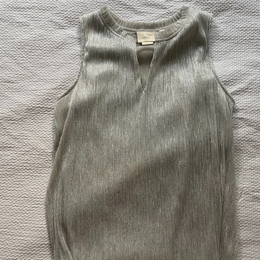 Anthropologie Vanessa Virginia Sleeveless Metallic Blouse, Medium